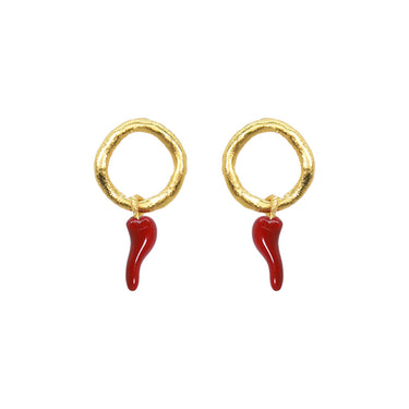 Spicy Chili Tiny Charm Earrings