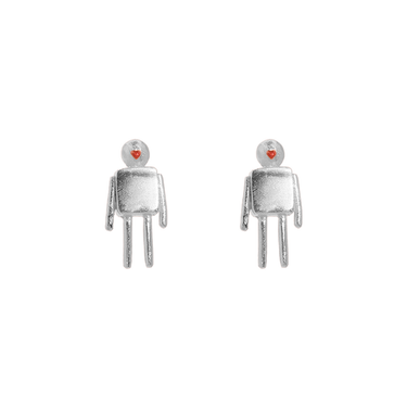 Aretes Robot Mini Plata