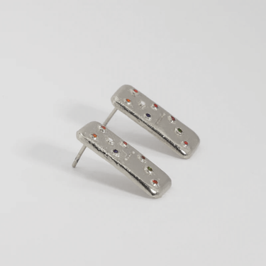 Aretes Dominó Mini Plata