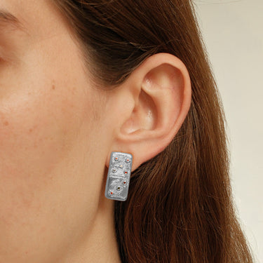 Aretes Dominó Mini Plata