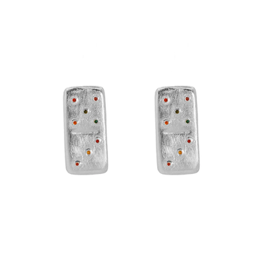 Aretes Dominó Mini Plata