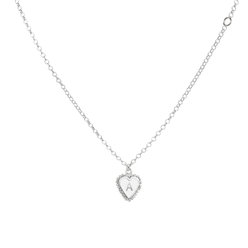 PreOrder 1 Letter Heart Chain Silver