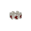 Beating Hearts Ring Silver