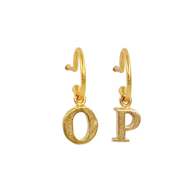 PreOrder Baby Hoops 9mm Letra Gold