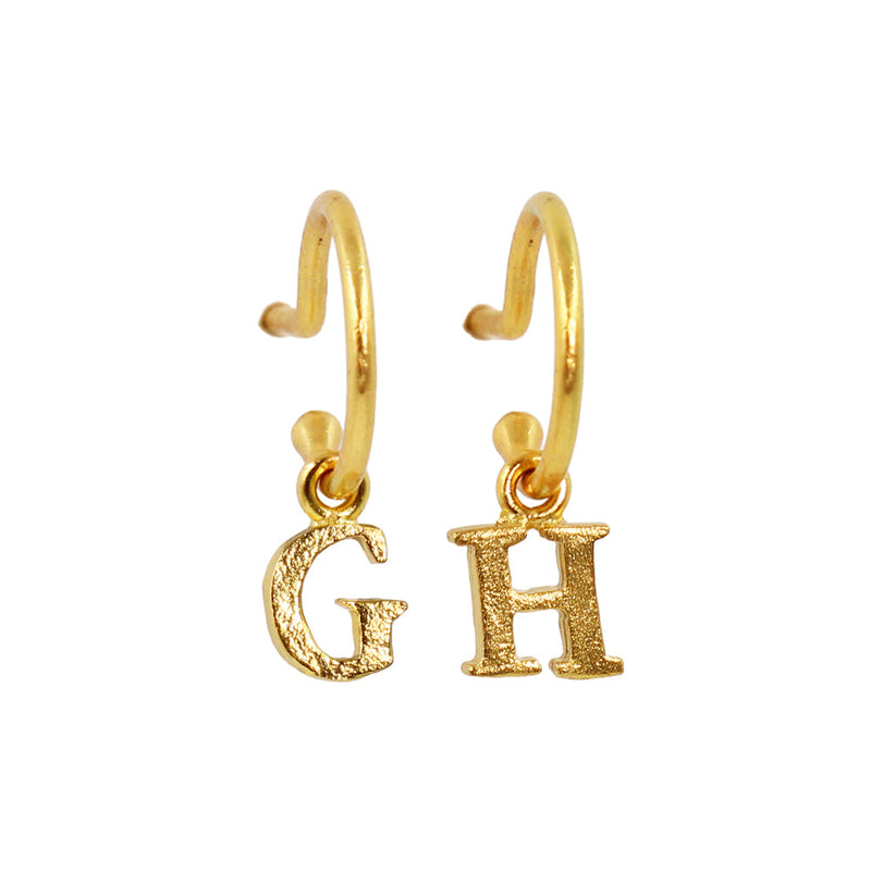 PreOrder Baby Hoops 15mm Gold Letter