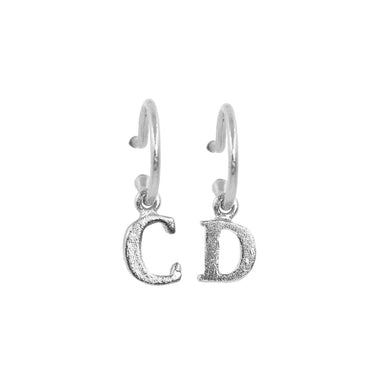 PreOrder Baby Hoops 9mm Letra Plata