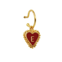 Baby Hoop 15mm Heart Letter Red