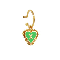 Baby Hoop 15mm Heart Letter Green