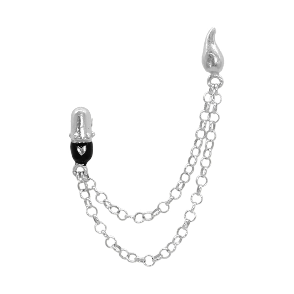 Cry Cry Pill Chain Earring Silver