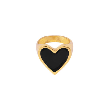 I Heart You Black Ring