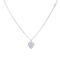 1 Letter Heart Chain Purple Silver